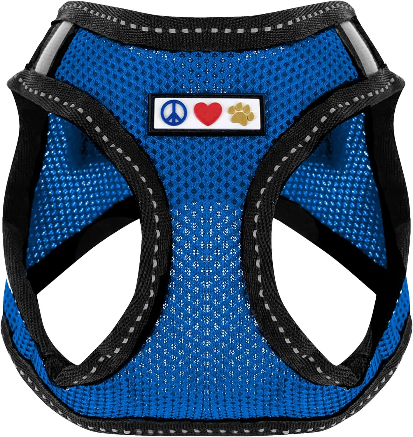 Pawtitas Dog Vest Harness Made with Breathable Air Mesh | All Weather Vest Harness for Medium Puppies and Extra Large Cats with Quick-Release Buckle - Medium Blue Mesh Dog Harness