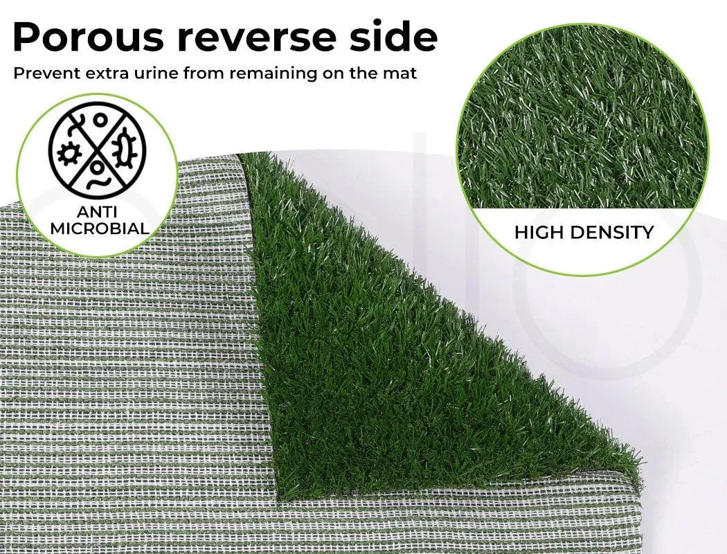 Pawz Synthetic Dog Grass Mat with Splash-Proof Wall