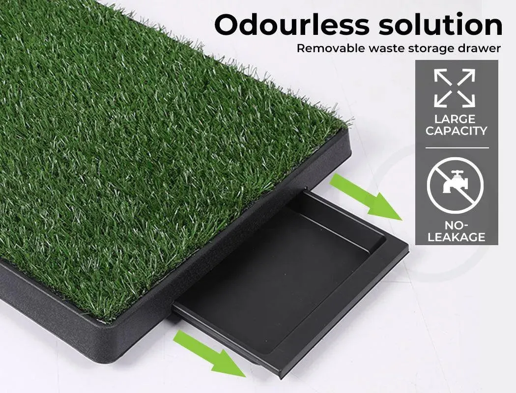 Pawz Synthetic Dog Grass Mat with Splash-Proof Wall