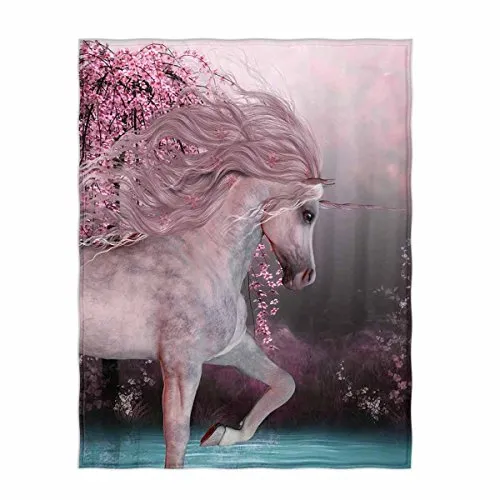 Peacock Feather Print Throw Blanket 58" x 80" (4)