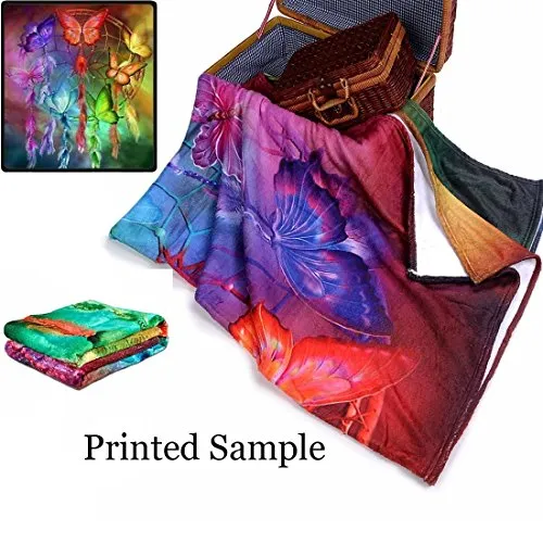 Peacock Feather Print Throw Blanket 58" x 80" (4)