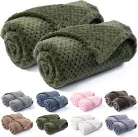 Pet Blanket for Dogs or Cats - Warm Soft Fuzzy Plush Fleece Throw for Puppy, Kitten, Small, Medium, Large Pets - Bed, Couch, Sofa, Travel (S/24" x 32", Dark Green)