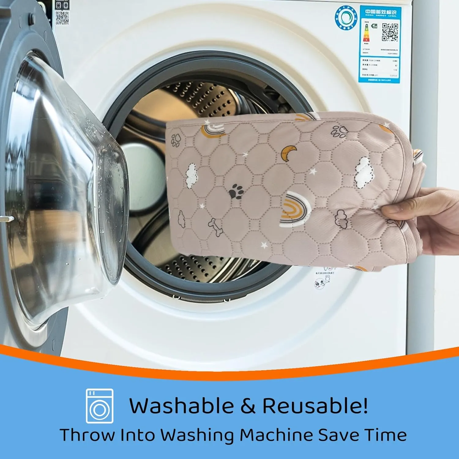 Pet Training Pads Reusable Washable Absorbent and Leakproof Puppy Pads Washable Non Slip Reusable Puppy Pads (L, 28 - 39)