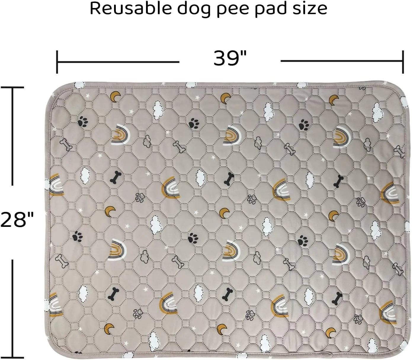 Pet Training Pads Reusable Washable Absorbent and Leakproof Puppy Pads Washable Non Slip Reusable Puppy Pads (L, 28 - 39)