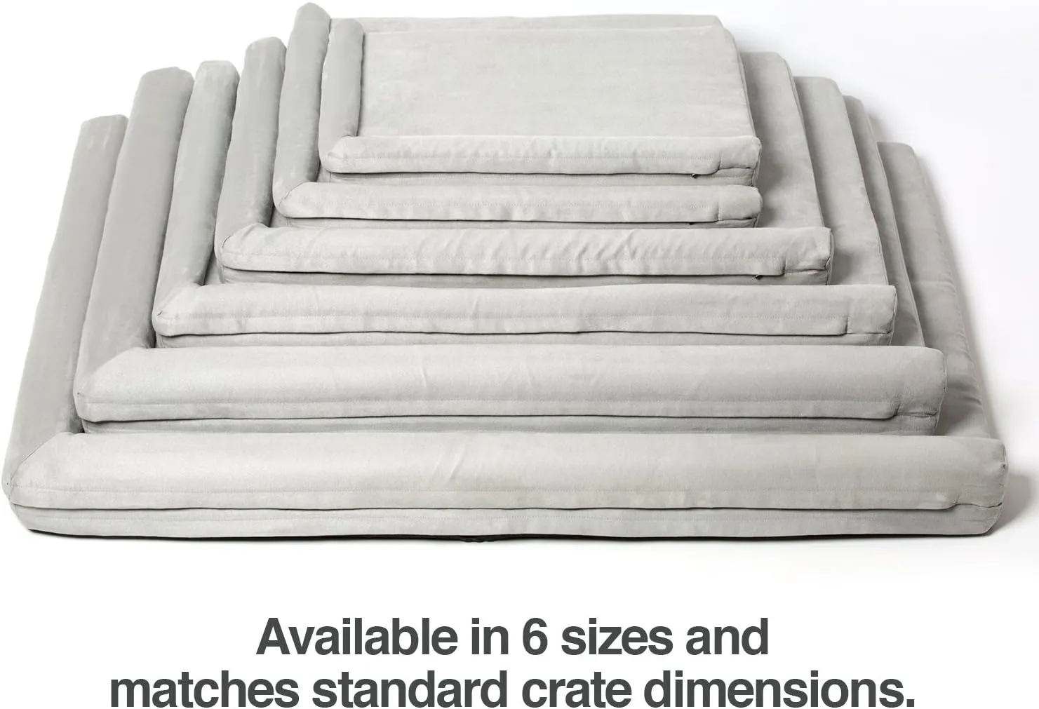 PetFusion PuppyChoice Dog Crate Bed | Durable Microsuede Cover, Solid Foam, Waterproof Liner | Removable Washable Crate Pad Cover. Replacements Covers & Blankets Also Avail | 1 Year Warr. Grey