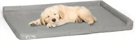 PetFusion PuppyChoice Dog Crate Bed | Durable Microsuede Cover, Solid Foam, Waterproof Liner | Removable Washable Crate Pad Cover. Replacements Covers & Blankets Also Avail | 1 Year Warr. Grey