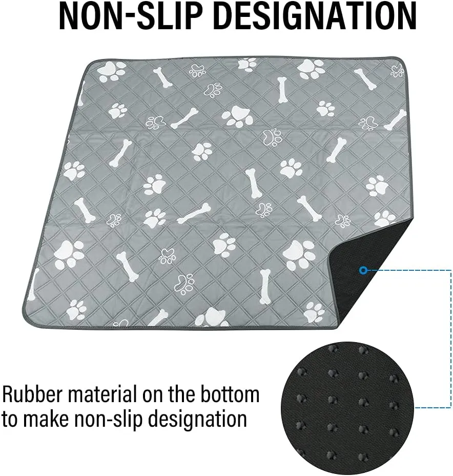 Plutus Pet Washable Pee Pads for Dogs, 2 Pack, Non-Slip, Heavy Absorbency, Reusable Training Pads, Waterproof Mat for Whelping, Playpen, Crate, Kennel, Outdoors, 36'x 30'
