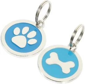 POPETPOP 2Pcs Pet Id Tags for Dogs and Cats Shape Engraving Name Tags Collar Tags Easy to Install Cute Pet Accessory with Smooth Edges