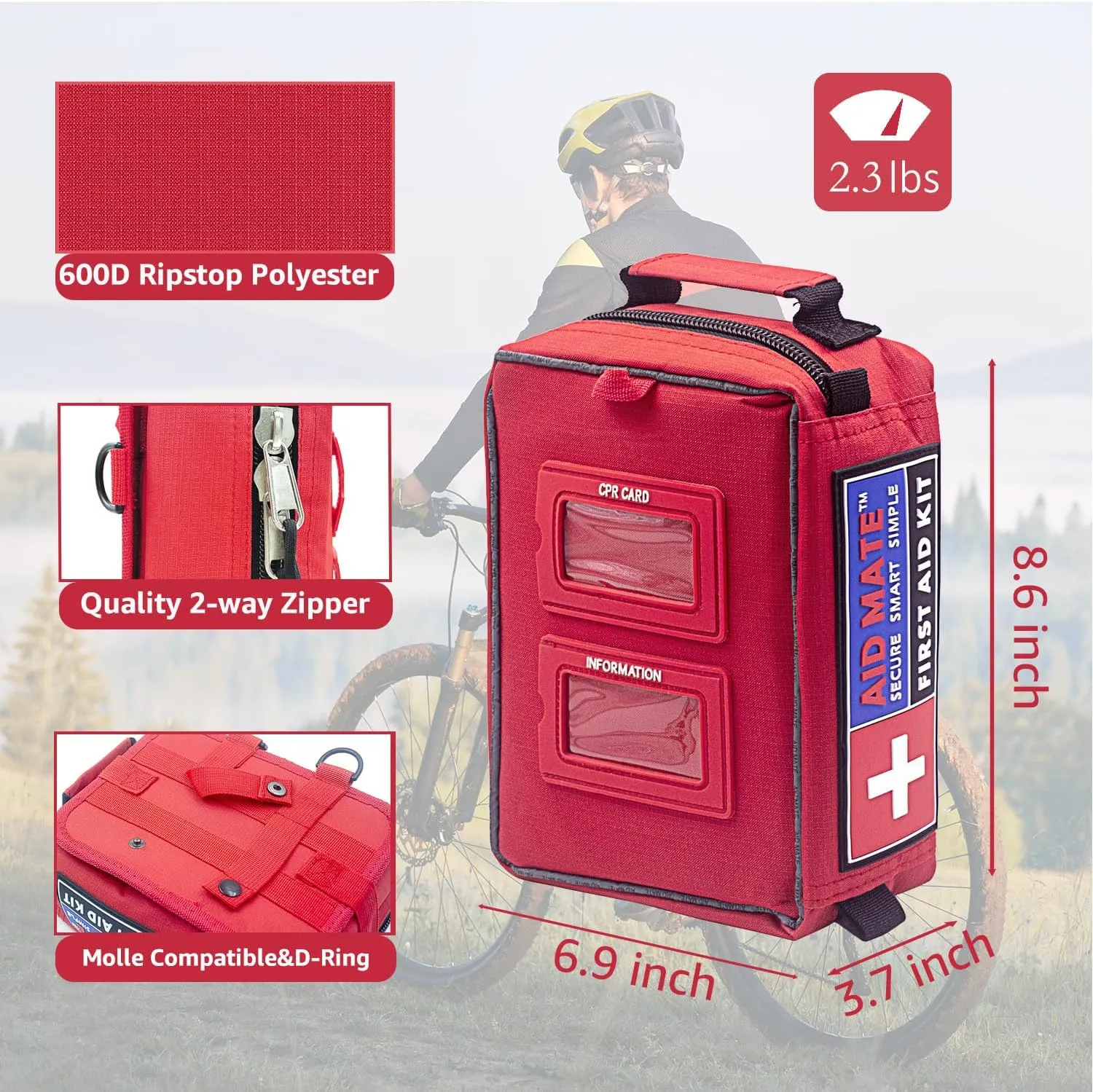 Pro First Aid Kit with Molle System Portable Emergency Survival Kits Trauma Medical Kit for Home, Office, Car, Outdoor, Hiking, Travel, Camping