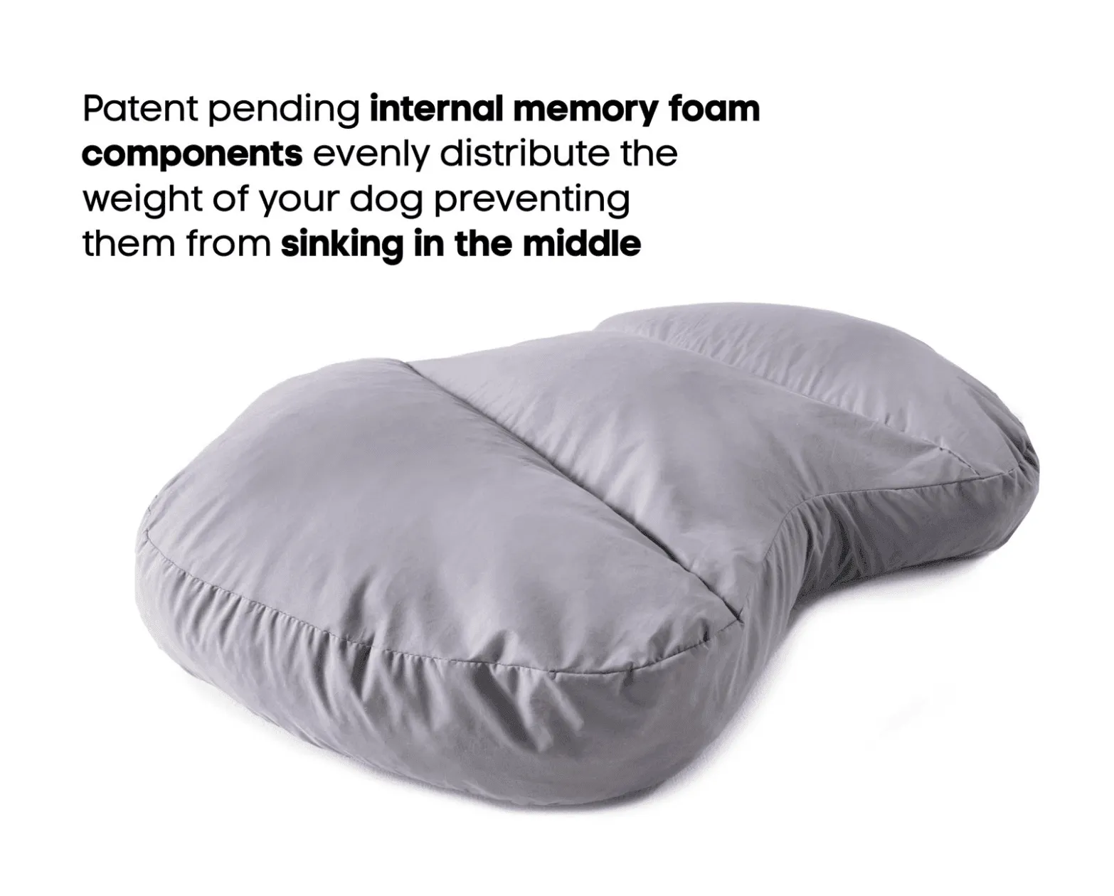 PupCloud™ Faux Fur Memory Foam Dog Bed - Curve Charcoal Grey