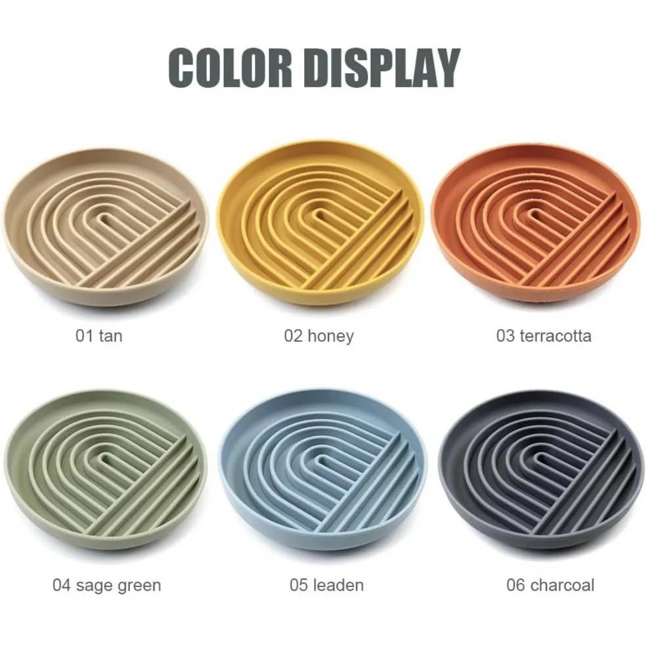 Rainbow Silicone Slow Feeder Lick Mat with Suction gray