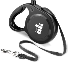Retractable Dog Leash, 16ft Dog Walking Leash for Medium Dogs Up to 44lbs, 360 Tangle Free, One-Button Quick Locak Braking System, Anti-Rust Hook, Ergonomic Handle, Medium