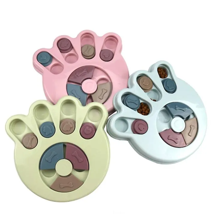 Round shape green Dog Increase IQ Interactive Slow Dispensing Feeding Pet Dog Training Toy bowl AZ19342