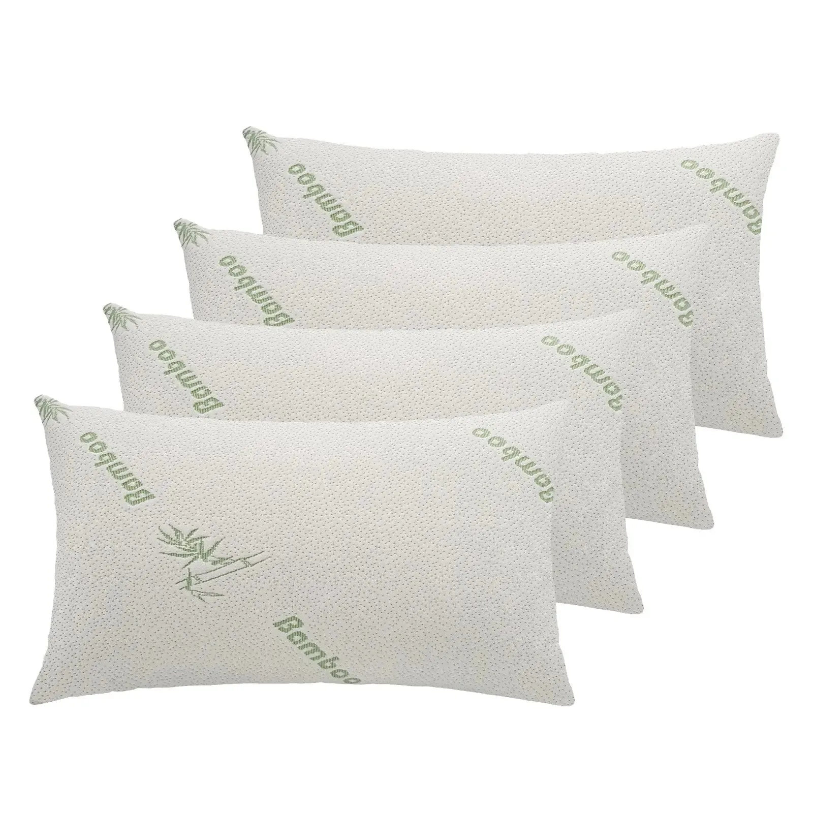 Royal comfort bamboo blend memory foam pillows 45 x 75cm 4 pack
