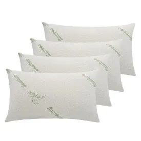 Royal comfort bamboo blend memory foam pillows 45 x 75cm 4 pack