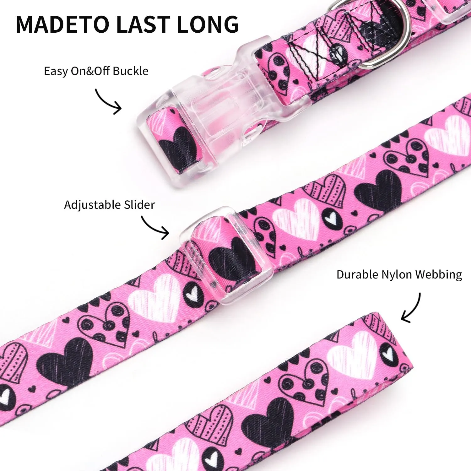 Serijoars Floral Print Puppy Dog Collar for Small Medium Large Dogs Collars with Quick Release Buckle for Girls Female Dog (NO3, S)