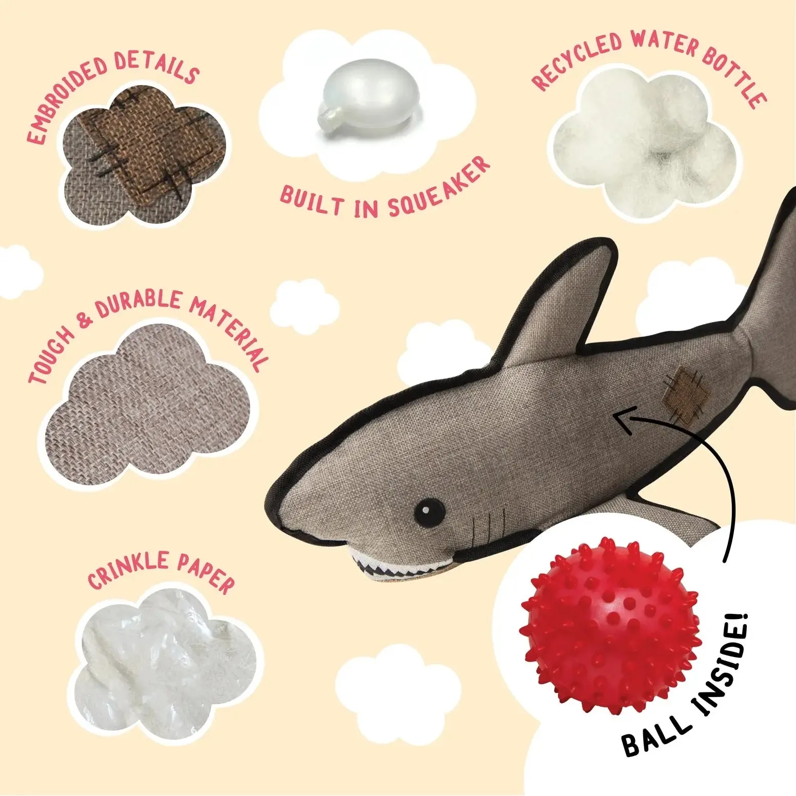 SnugArooz Saul the Shark Dog Toy