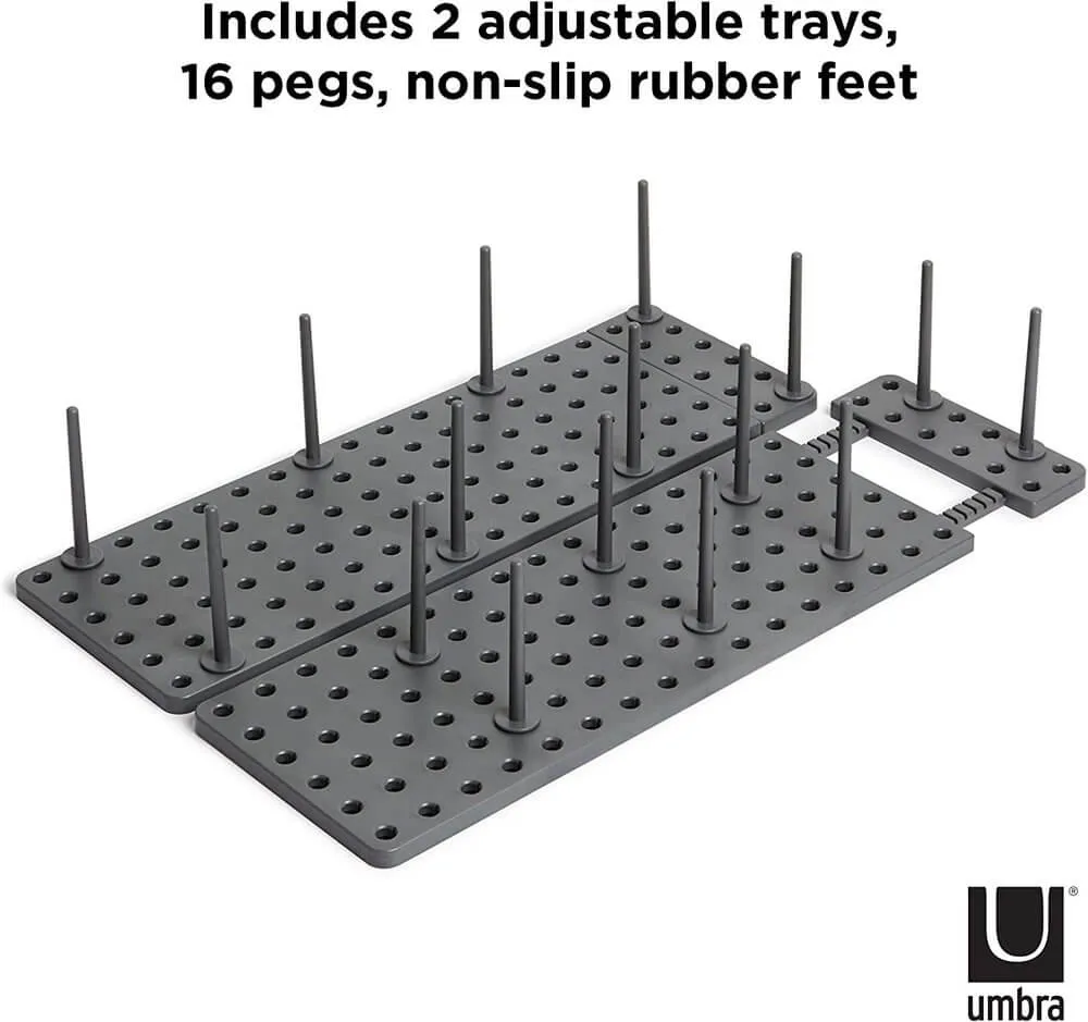 Umbra Peggy Pot & Lid Drawer Organiser 2 Pack Charcoal