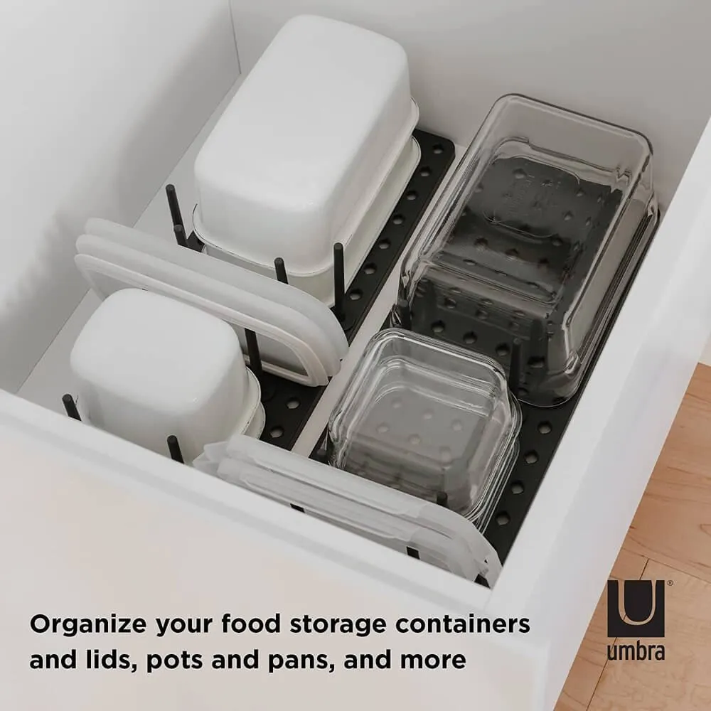 Umbra Peggy Pot & Lid Drawer Organiser 2 Pack Charcoal