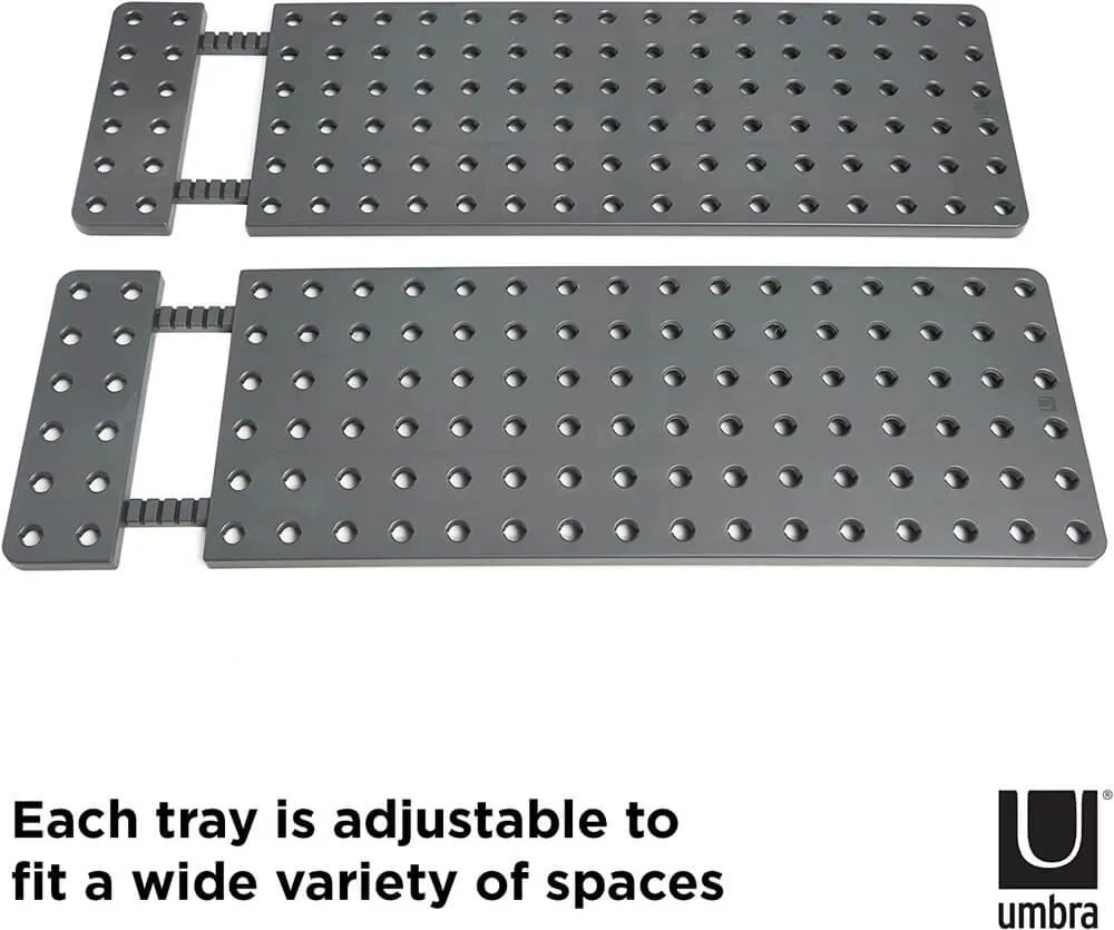Umbra Peggy Pot & Lid Drawer Organiser 2 Pack Charcoal