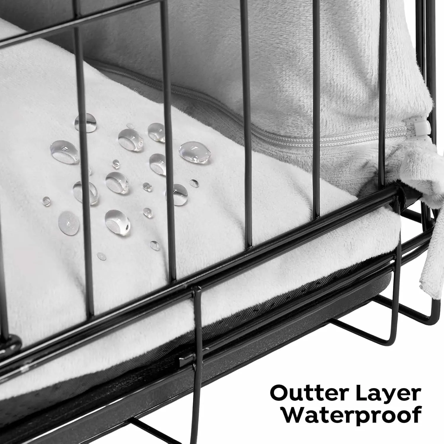 Veehoo 36 inch Dog Crates for Large Dogs with Bumper-Three Doors Folding Metal Wire Dog Crate Cage, Indoor Outdoor Large Dog Crate with Plastic Leak-Proof Tray-Portable Pet Kennel Kit