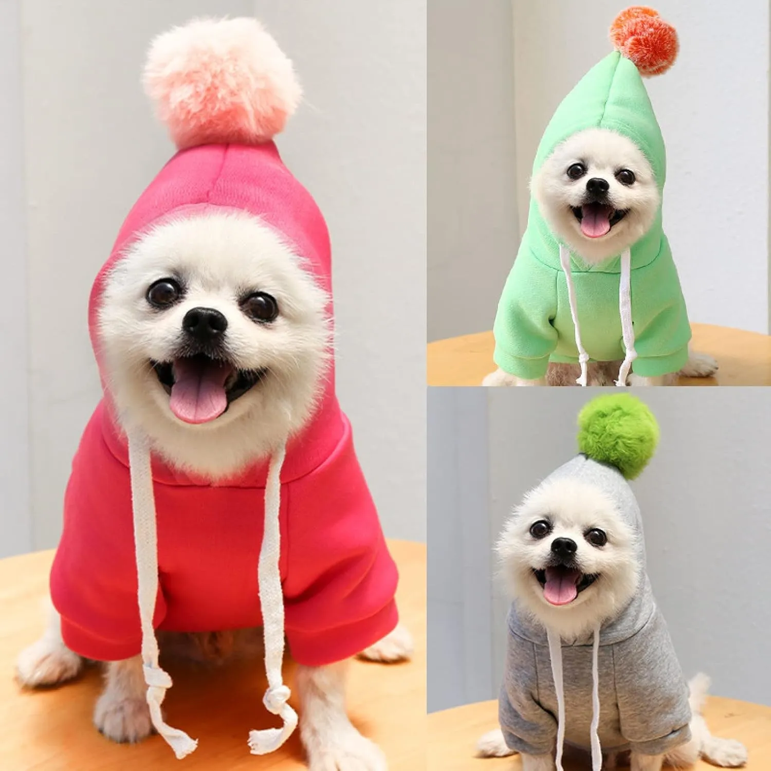 Warm Dog Winter Clothes Cute Fruit Dog Coat Hoodies Fleece Pet Dogs Costume Jacket for French Bulldog Chihuahua Ropa para Perro(3 Green,XS)