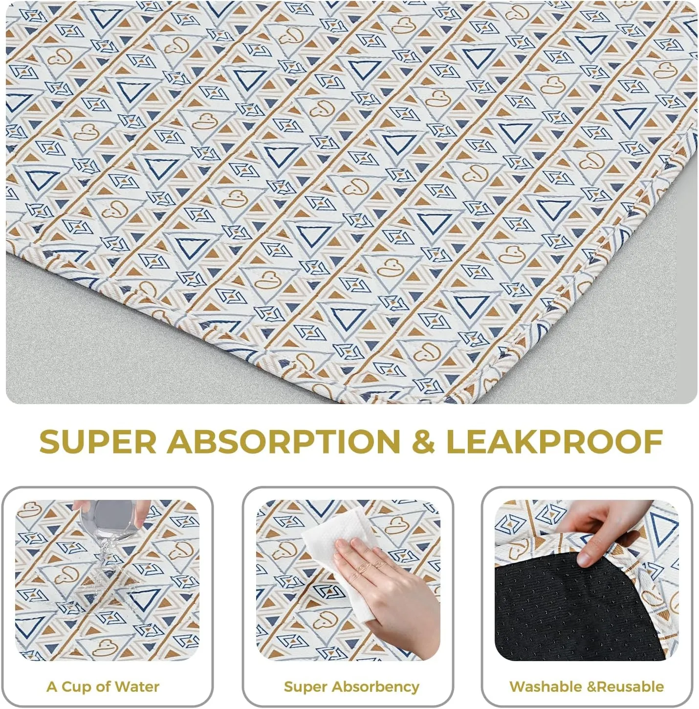 Washable Dog Pee Pads, 2-Pack Absorbent Reusable Puppy Pads, Machine Washable, Soft and Non-Slip, Waterproof and Leak-Proof Training Mats, Perfect for Crate, Sofa, Playpen, Bed