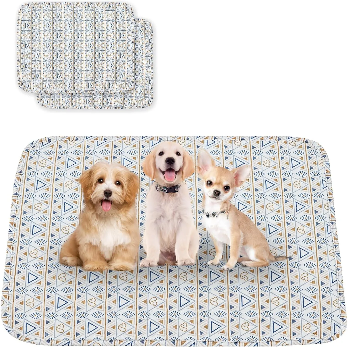Washable Dog Pee Pads, 2-Pack Absorbent Reusable Puppy Pads, Machine Washable, Soft and Non-Slip, Waterproof and Leak-Proof Training Mats, Perfect for Crate, Sofa, Playpen, Bed