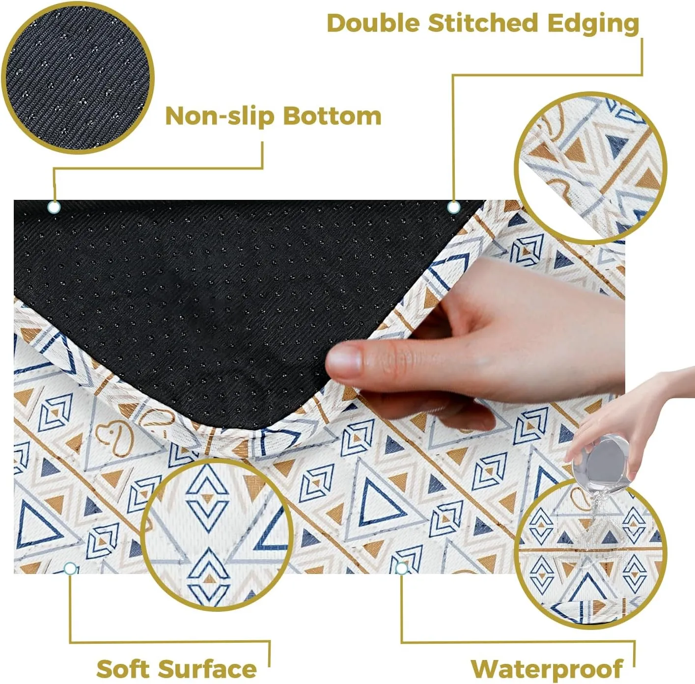 Washable Dog Pee Pads, 2-Pack Absorbent Reusable Puppy Pads, Machine Washable, Soft and Non-Slip, Waterproof and Leak-Proof Training Mats, Perfect for Crate, Sofa, Playpen, Bed