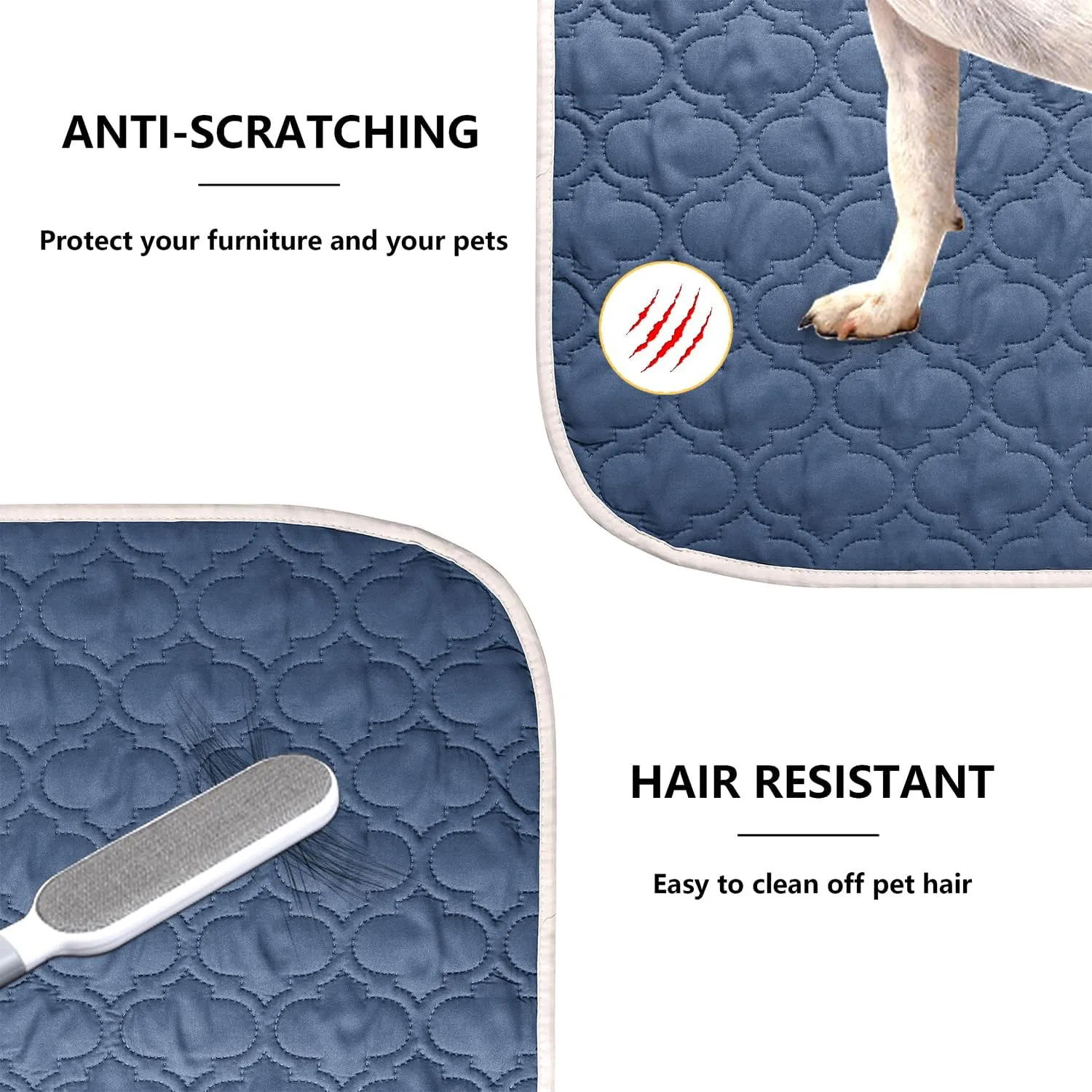 Waterproof Dog Blanket, Washable Pet Couch Covers for Dogs, Sofa Bed Furniture Protector Cover for Puppy Kids Reversible(68x82 Inch, Blue Cream)
