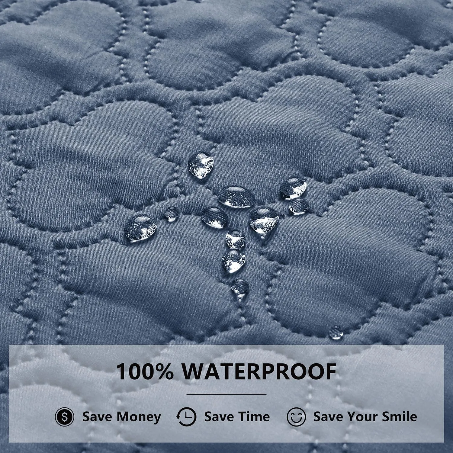 Waterproof Dog Blanket, Washable Pet Couch Covers for Dogs, Sofa Bed Furniture Protector Cover for Puppy Kids Reversible(68x82 Inch, Blue Cream)
