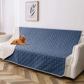 Waterproof Dog Blanket, Washable Pet Couch Covers for Dogs, Sofa Bed Furniture Protector Cover for Puppy Kids Reversible(68x82 Inch, Blue Cream)
