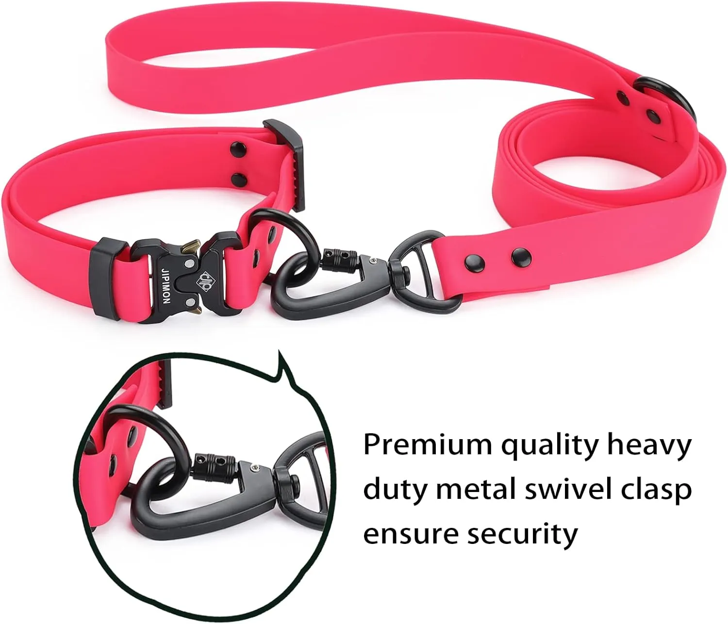 Waterproof Dog Collar and Leash Set Adjustable Quick Release Buckle Collar Leash for Small Medium Large Dogs (Large, Red)