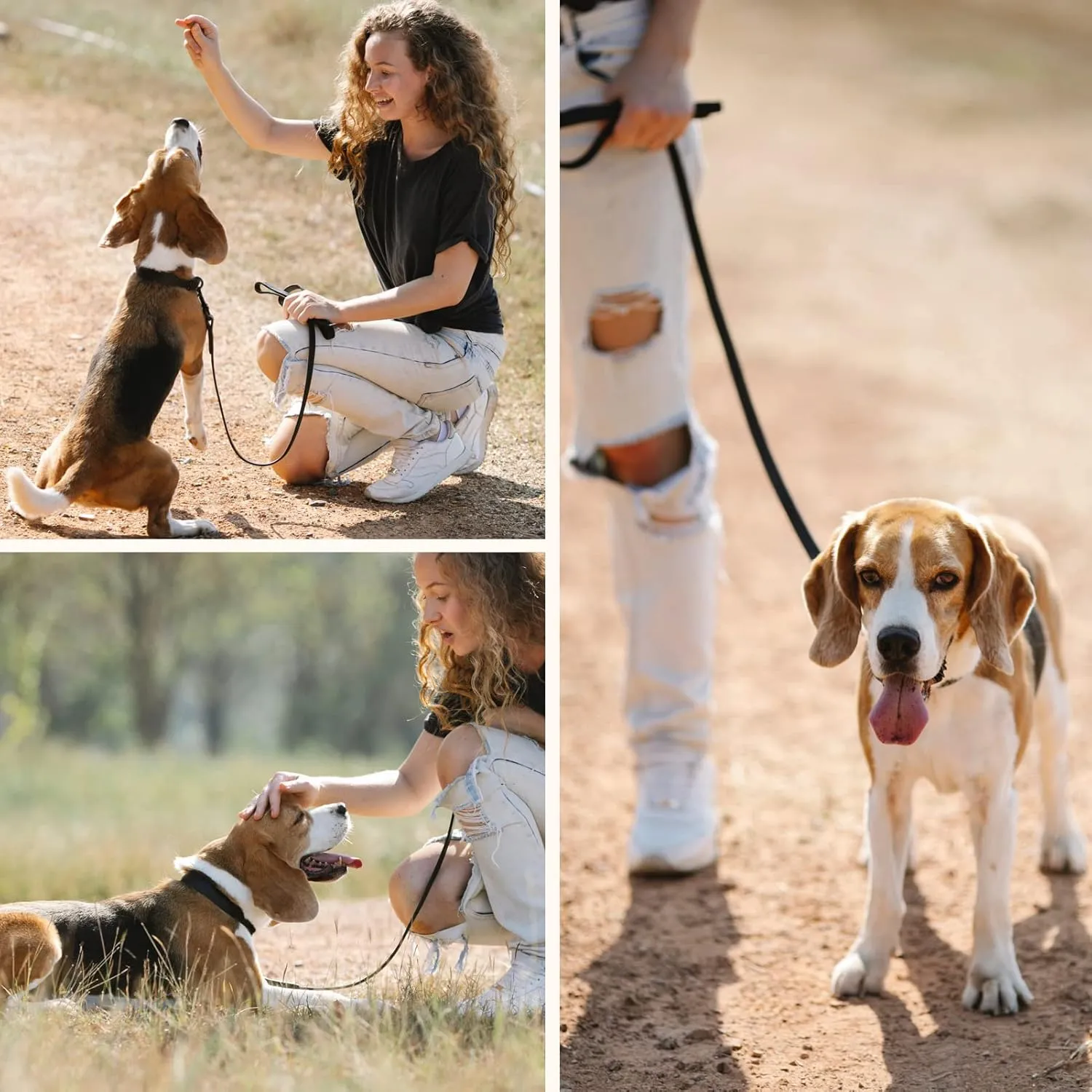 Waterproof Dog Collar and Leash Set Adjustable Quick Release Buckle Collar Leash for Small Medium Large Dogs (Large, Red)