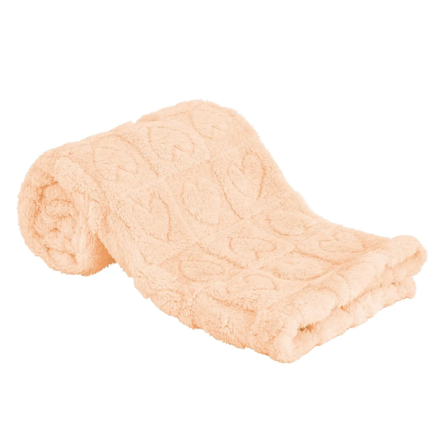 Yurhap Fleece Baby Blanket Heart Checkered, Ultra Soft Cozy Baby Blankets for Girls Boys, Fluffy Infant Toddler Newborn Receiving Gifts for Crib Stroller 30"x40" (Apricot Pink)