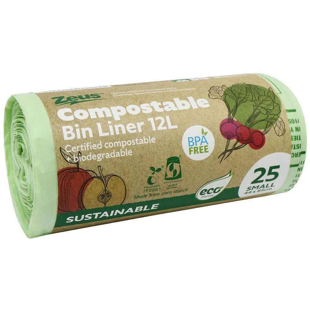 Zeus Compostable Bin Liner Bags | 12L